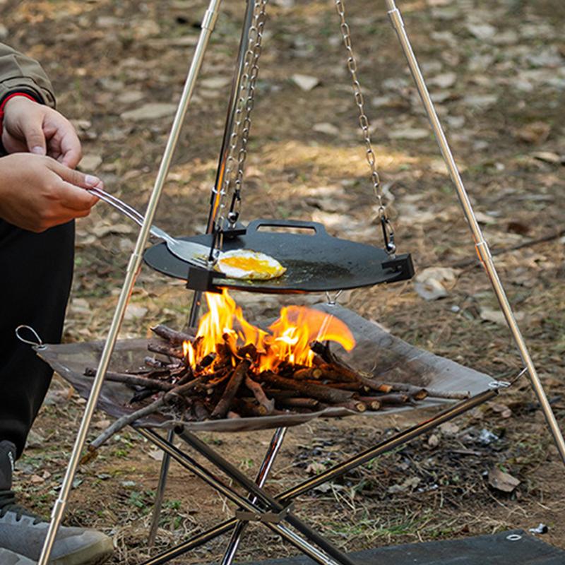 Camping Cooking One Pot - في الهواء الطلق المعسكر ترايبود المحمولة