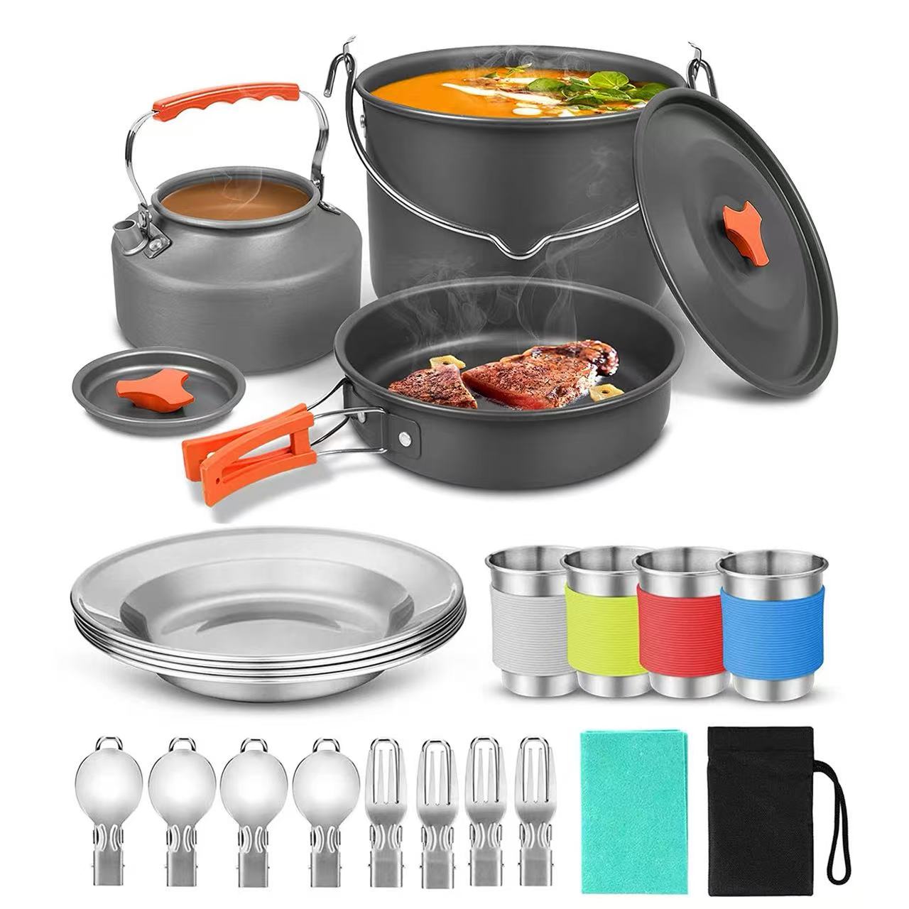 Camping Cooking One Pot - طقم أواني طهي للتخييم في الهواء