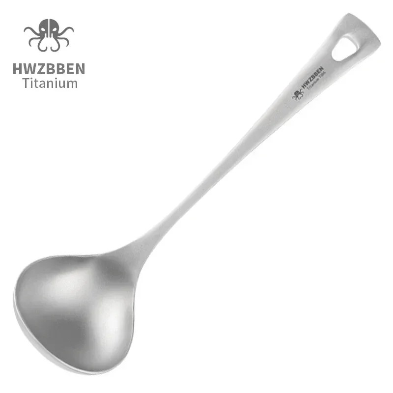 Camping Cooking Unit - HWZBBEN-ملاعق حساء التيتانيوم مع مقبض طويل