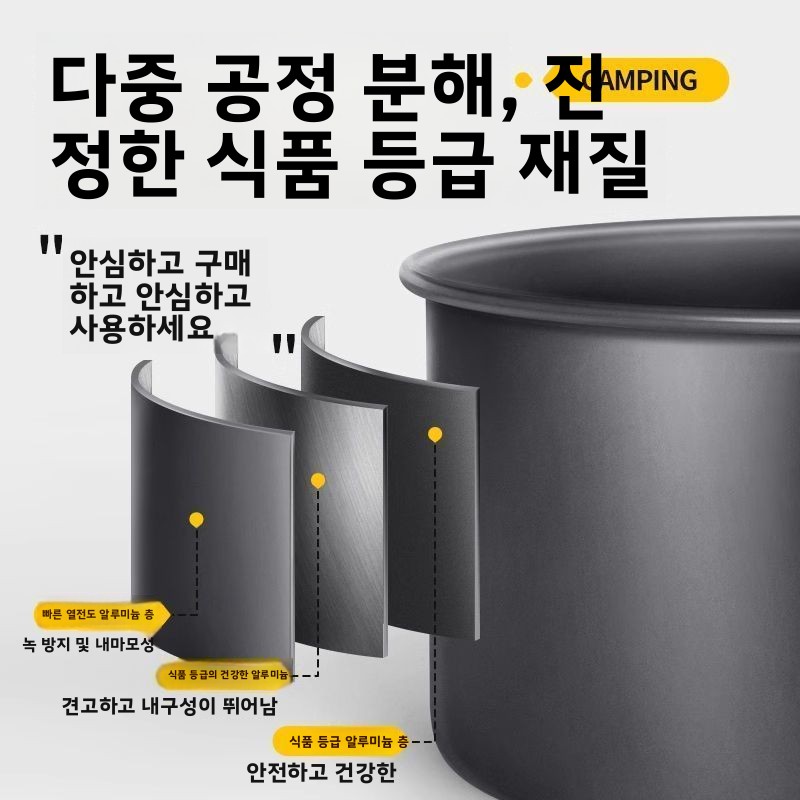 Camping Lightweight Cooking Pot - مجموعة أدوات طهي للتخييم في الهواء