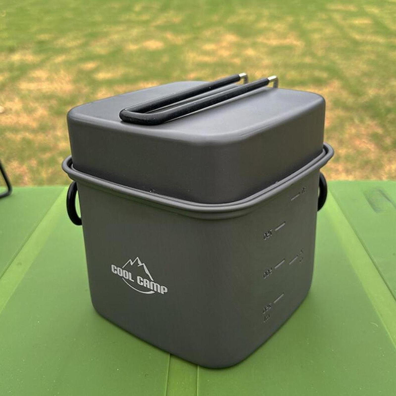 Camping Lightweight Cooking Pot - طقم أدوات طهي للتخييم، مقلاة خفيفة