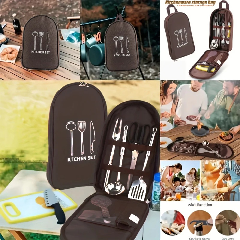حقيبة طهي محمولة للاستخدام الخ - مراجعة Camping Cooking Utensil Organizer وسعره