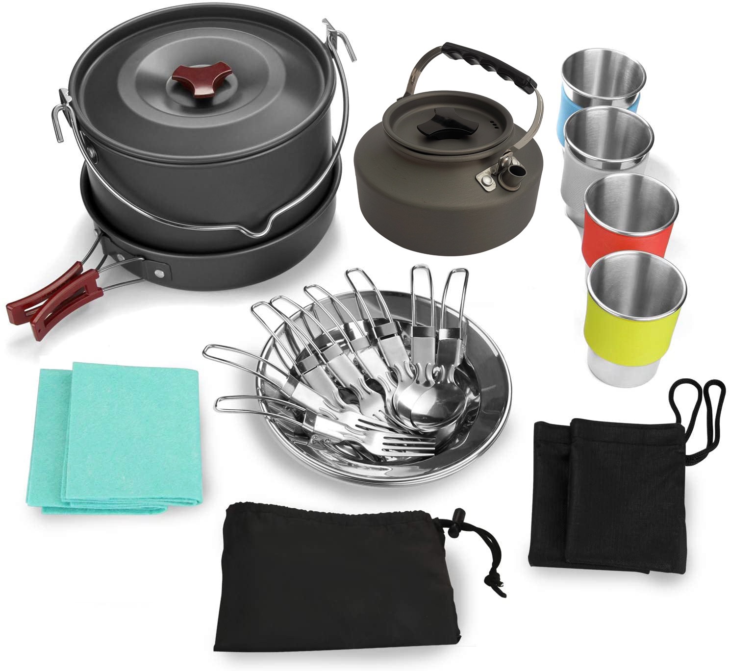 طقم أواني طهي للتخييم في الهوا - مراجعة Camping Cooking One Pot وسعره