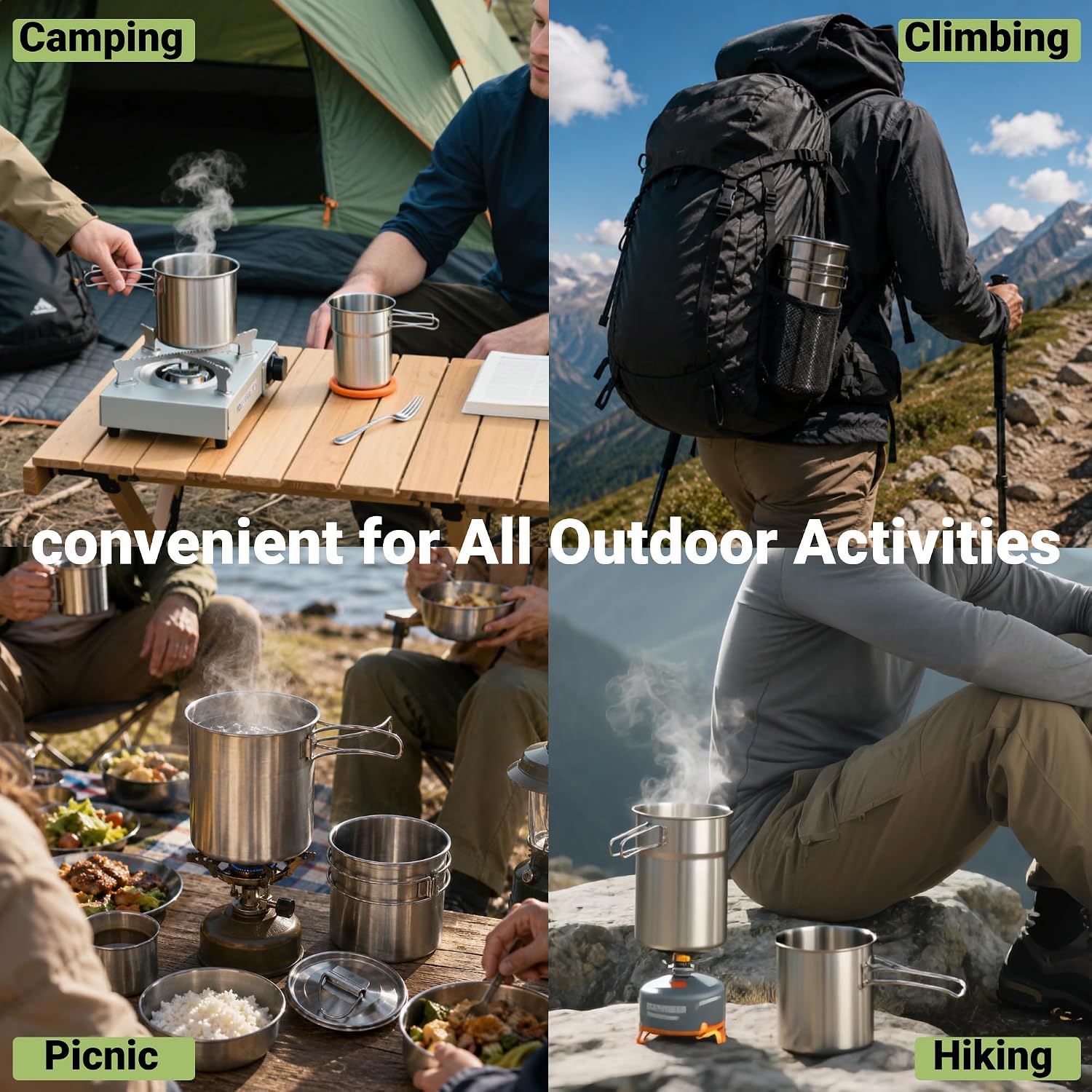 أكواب قابلة للطي للتخييم، أوان - مراجعة Camping Cooking Unit وسعره
