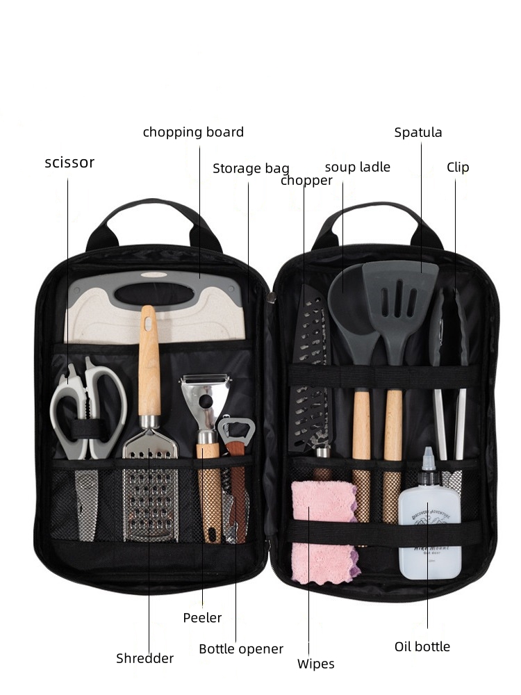 مجموعة أدوات الطهي للتخييم، 12 - مراجعة Camping Cooking Utensil Organizer وسعره