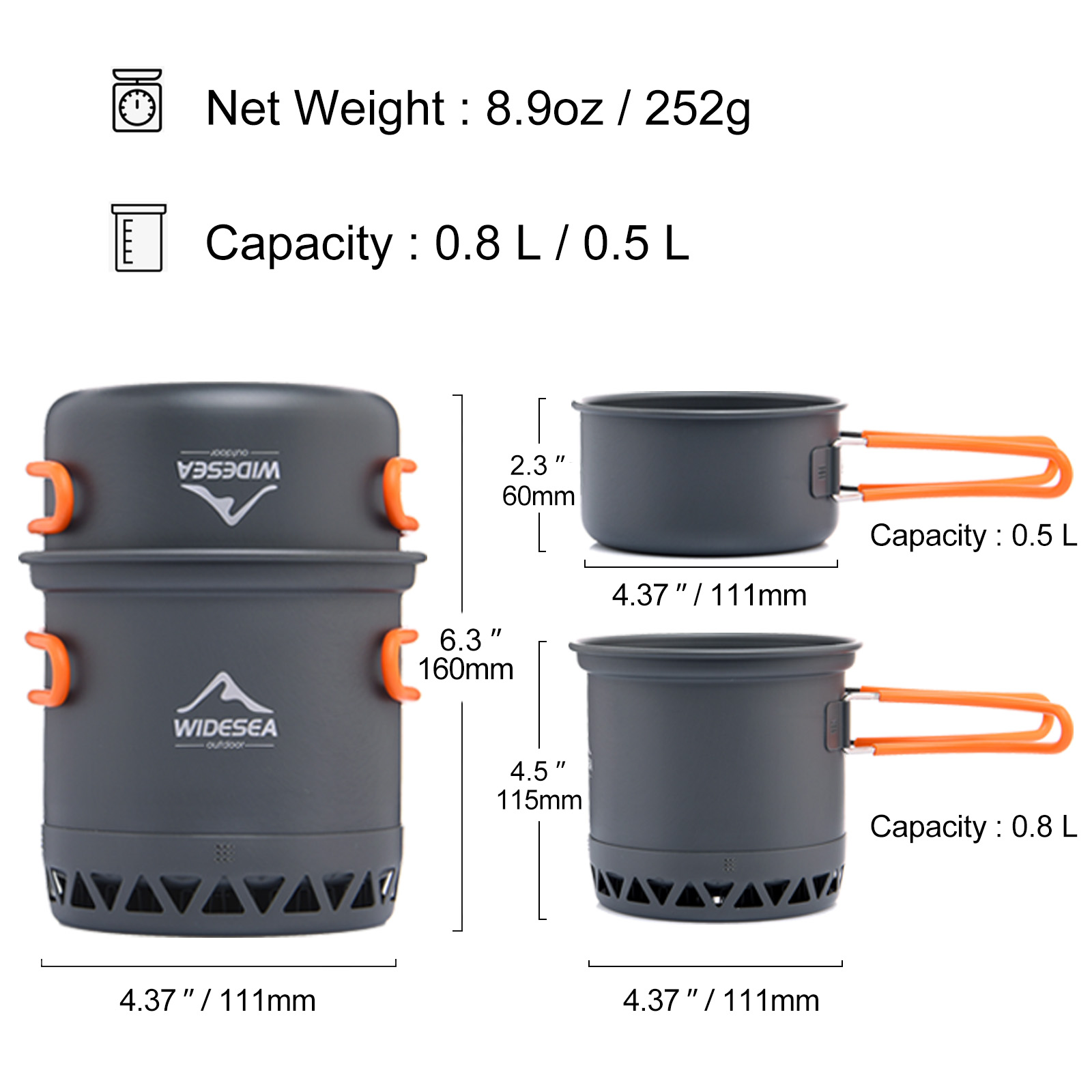 Widesea وعاء التخييم 1.3L 2.3L - مراجعة Camping Cooking Bundle وسعره