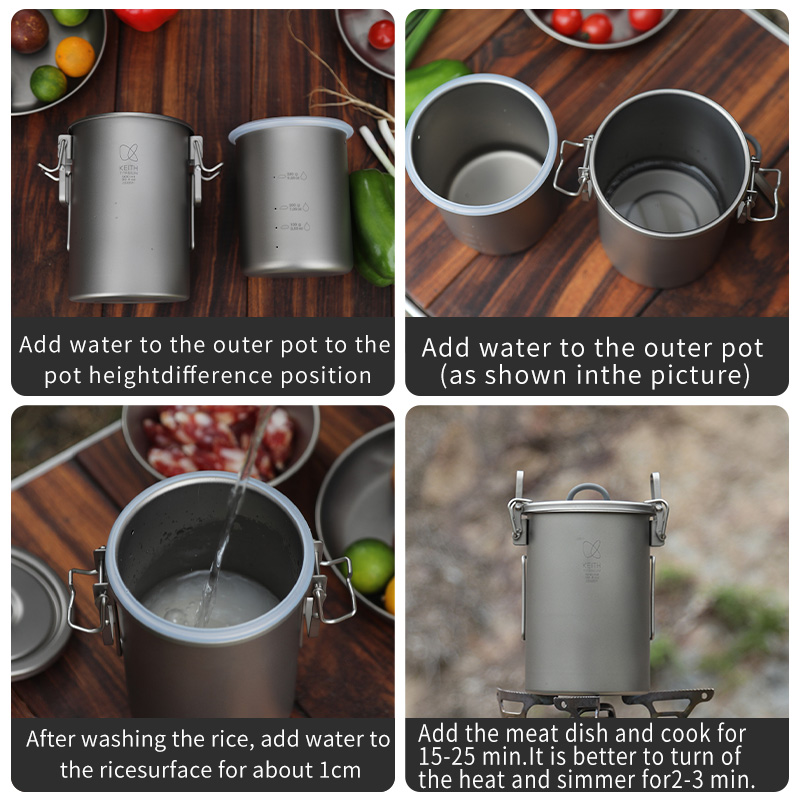 قدر طهي الأرز من التيتانيوم ال - مراجعة Camping Cooking Bundle وسعره