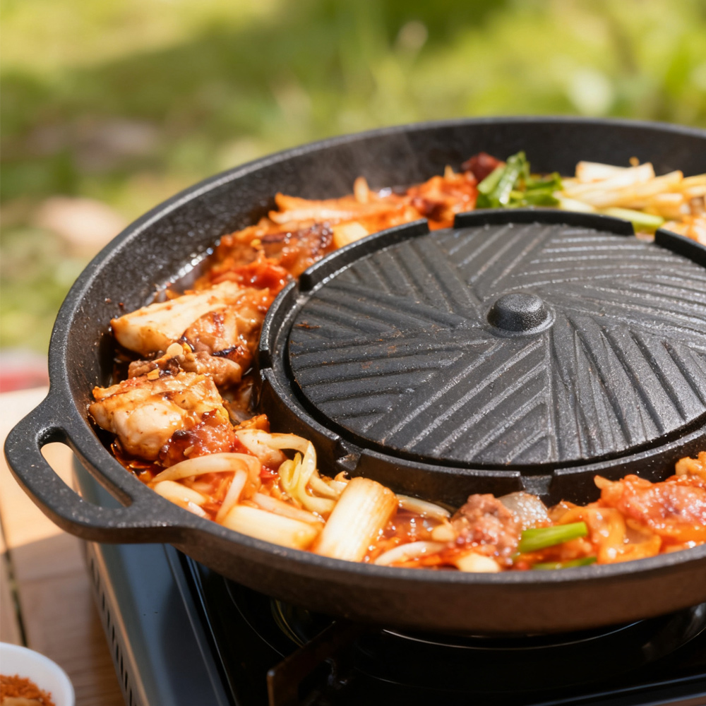 KOSUN الكورية شواء شواء عموم 2 - مراجعة Camping Cooking Griddle وسعره