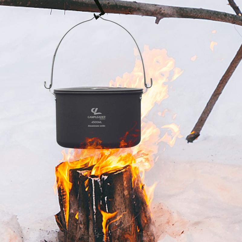 4.5L التخييم وعاء معلق تجهيزات - مراجعة Camping Cooking One Pot وسعره
