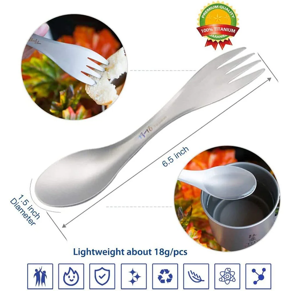 التيتانيوم سبورك 2 في 1 ملعقة  - مراجعة Camping Cooking Books وسعره