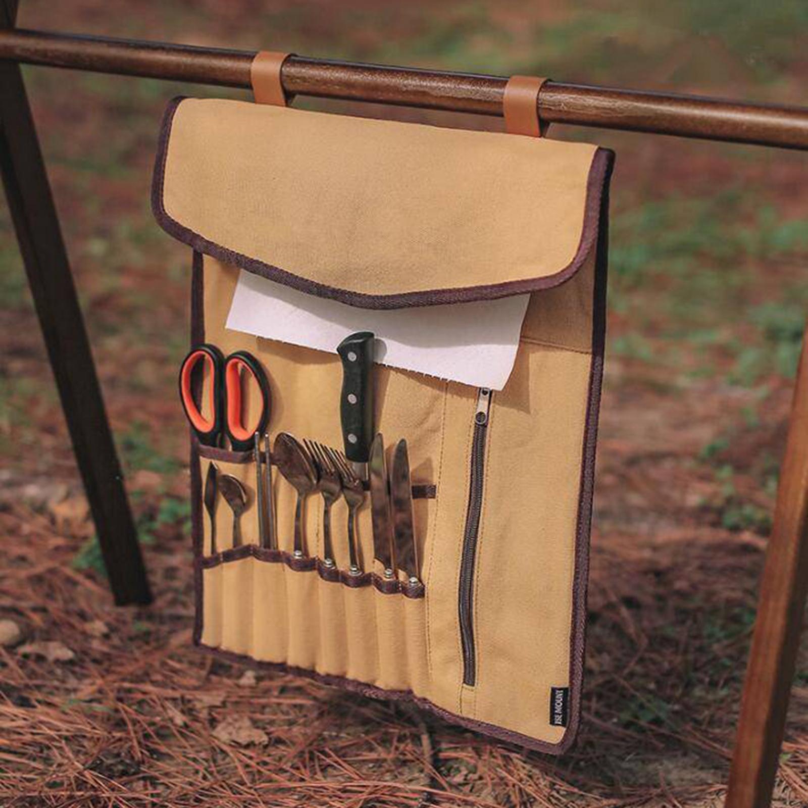 أدوات التخييم المحمولة نشمر حق - مراجعة Camping Cooking Utensil Organizer وسعره