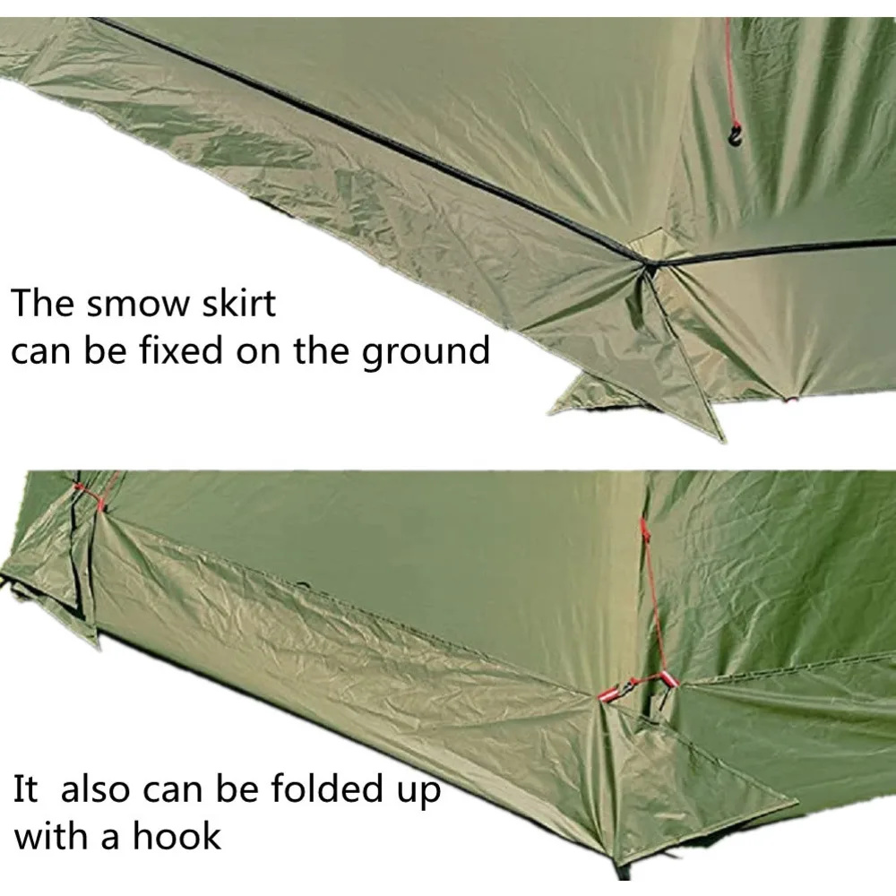خيمة هرمية جديدة مع تنورة ثلجي - مراجعة Camping Cooking Snow وسعره