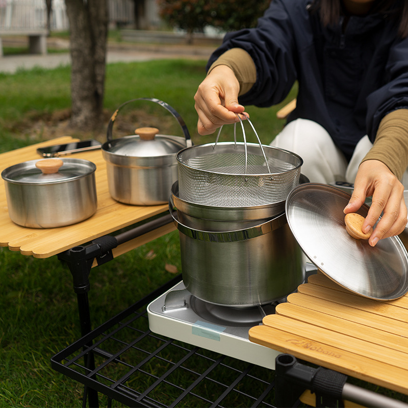 NOBANA أحدث في الهواء الطلق أو - مراجعة Camping Cooking Utensils Storage وسعره