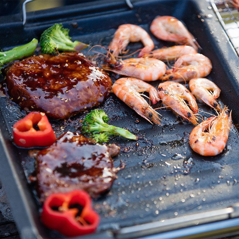 مقلاة شواء مربعة سميكة للاستخد - مراجعة Camping Cooking Griddle وسعره