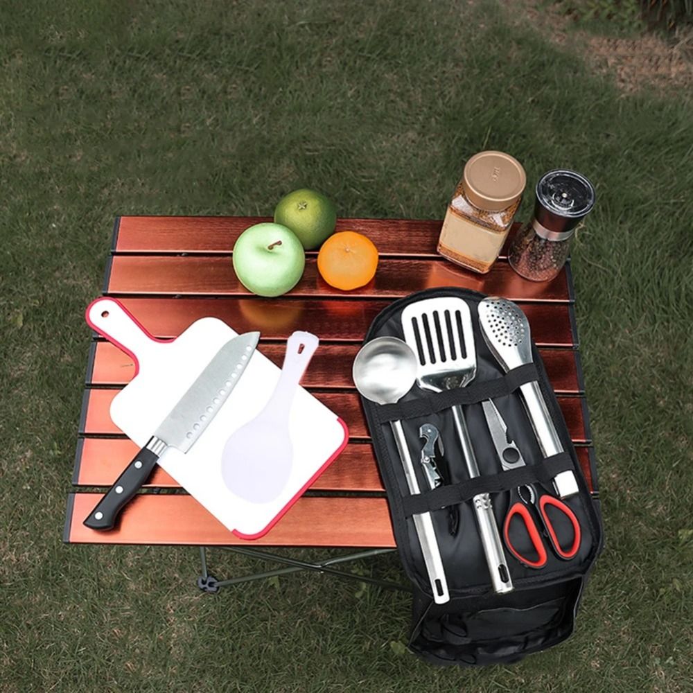2024 نزهة مجموعة أواني حقيبة ا - مراجعة Camping Outdoor Cooking Table وسعره