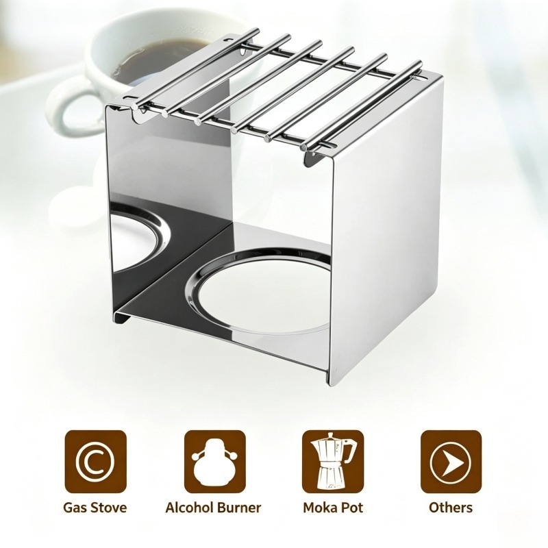 حامل قهوة مربع من الفولاذ المق - مراجعة Camping Cooking Gadgets وسعره
