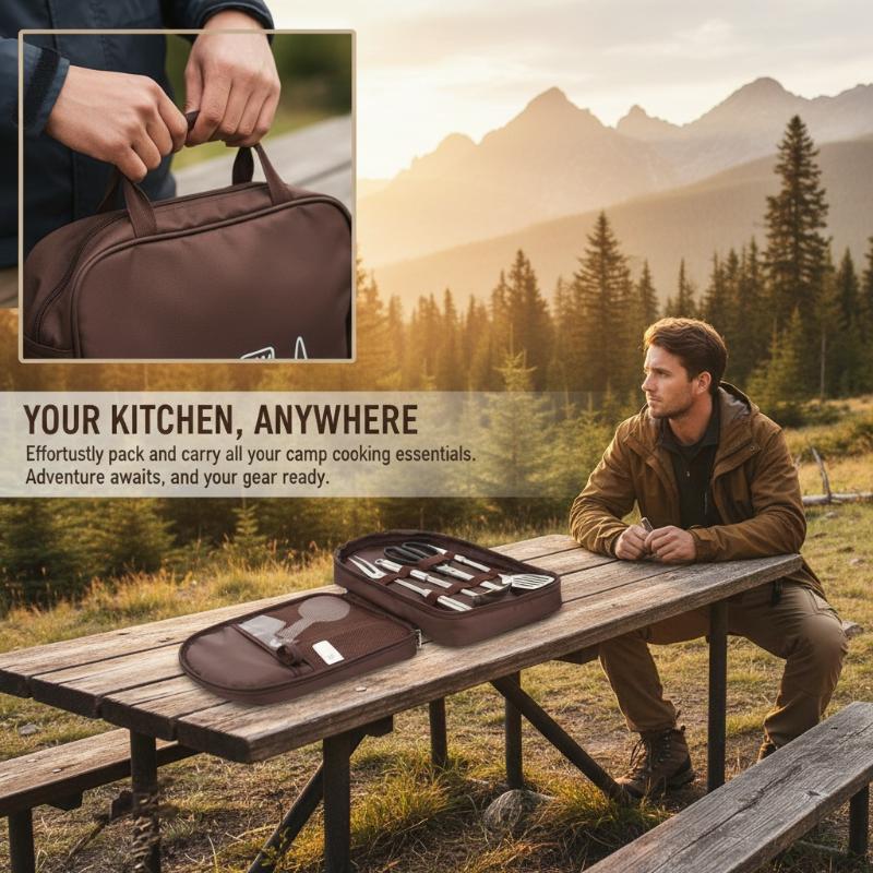 حقيبة طهي خارجية، حقيبة تخزين  - مراجعة Camping Cooking Utensil Organizer وسعره