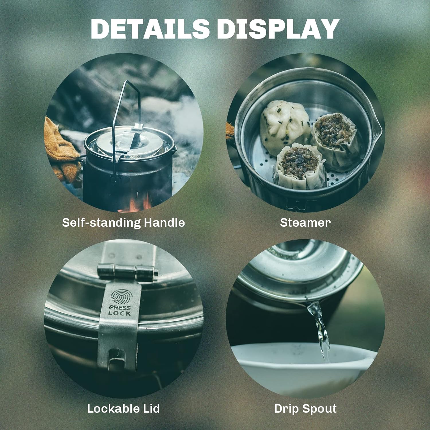 النار القيقب 1.2L وعاء باخرة م - مراجعة Camping Cooking Unit وسعره