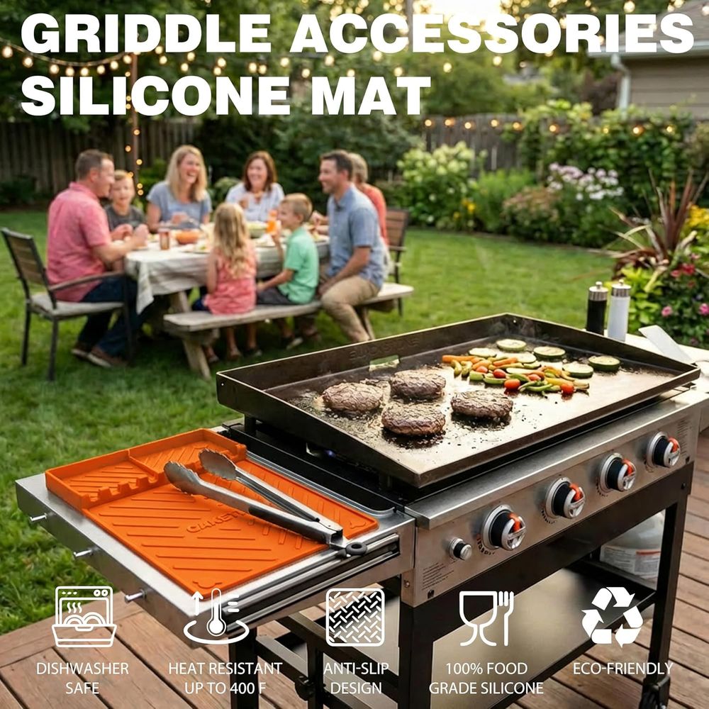 حصائر شواء سيليكون أو ملحقات ا - مراجعة Camping Cooking Griddle وسعره