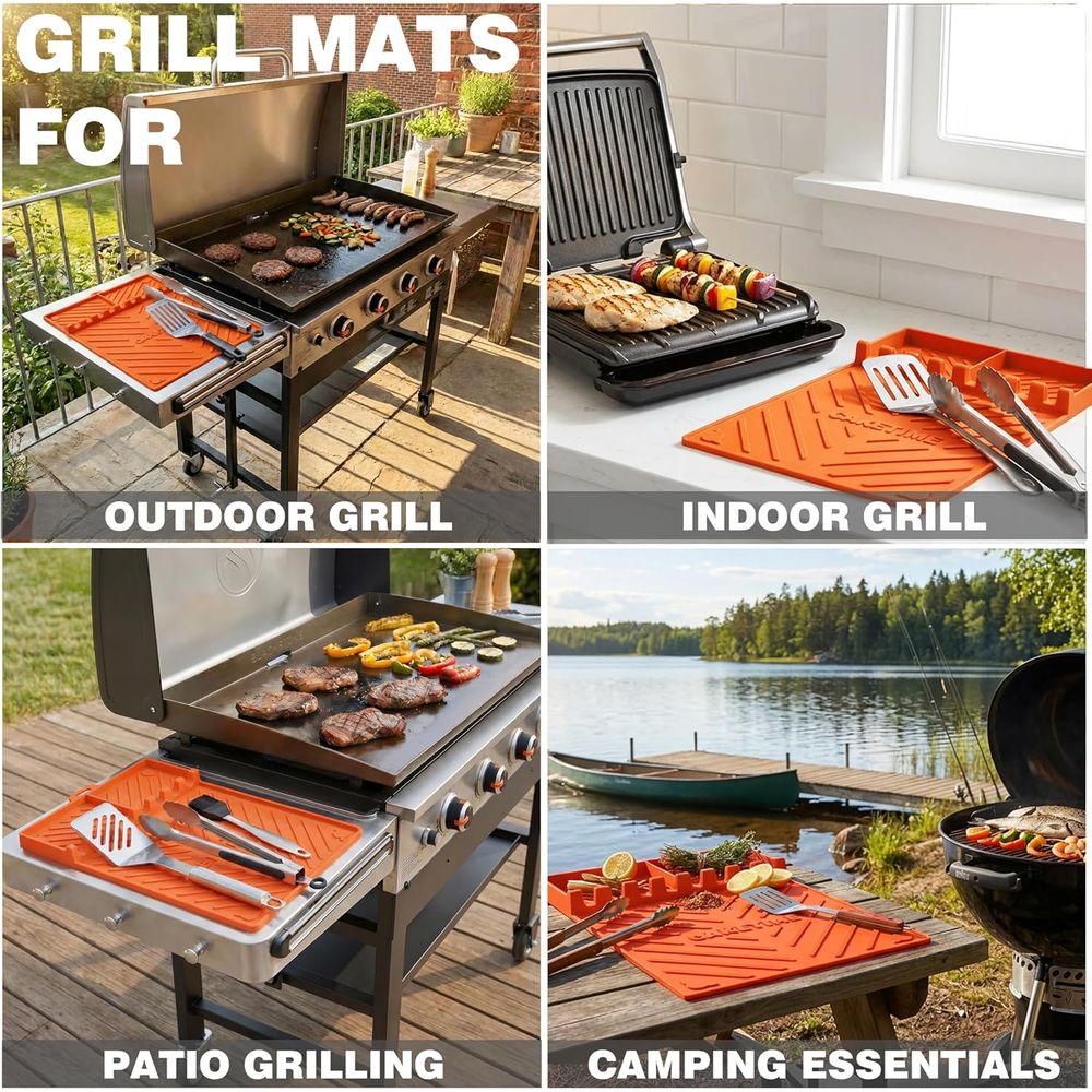 حصائر شواء سيليكون أو ملحقات ا - مراجعة Camping Cooking Griddle وسعره