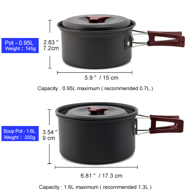 Widesea التخييم طقم حلل استانل - مراجعة Camping Cooking Bundle وسعره