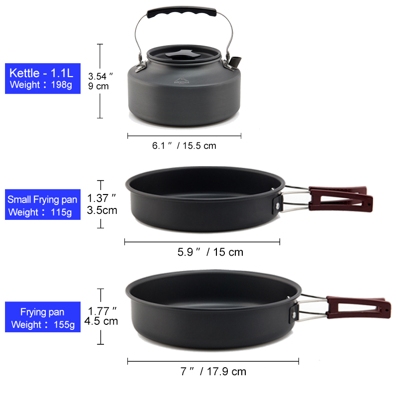 Widesea التخييم طقم حلل استانل - مراجعة Camping Cooking Bundle وسعره