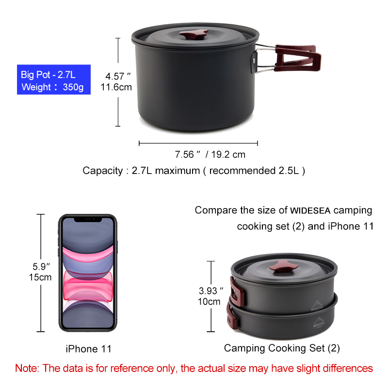 Widesea التخييم طقم حلل استانل - مراجعة Camping Cooking Bundle وسعره
