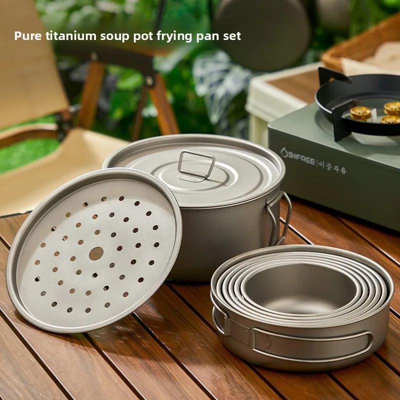 التيتانيوم في الهواء الطلق وعا - مراجعة Camping Lightweight Cooking Pot وسعره
