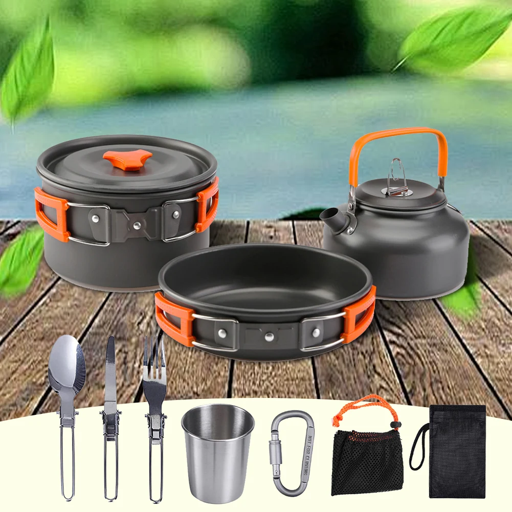 طقم أدوات طهي للتخييم، غلاية و - مراجعة Camping Lightweight Cooking Pot وسعره