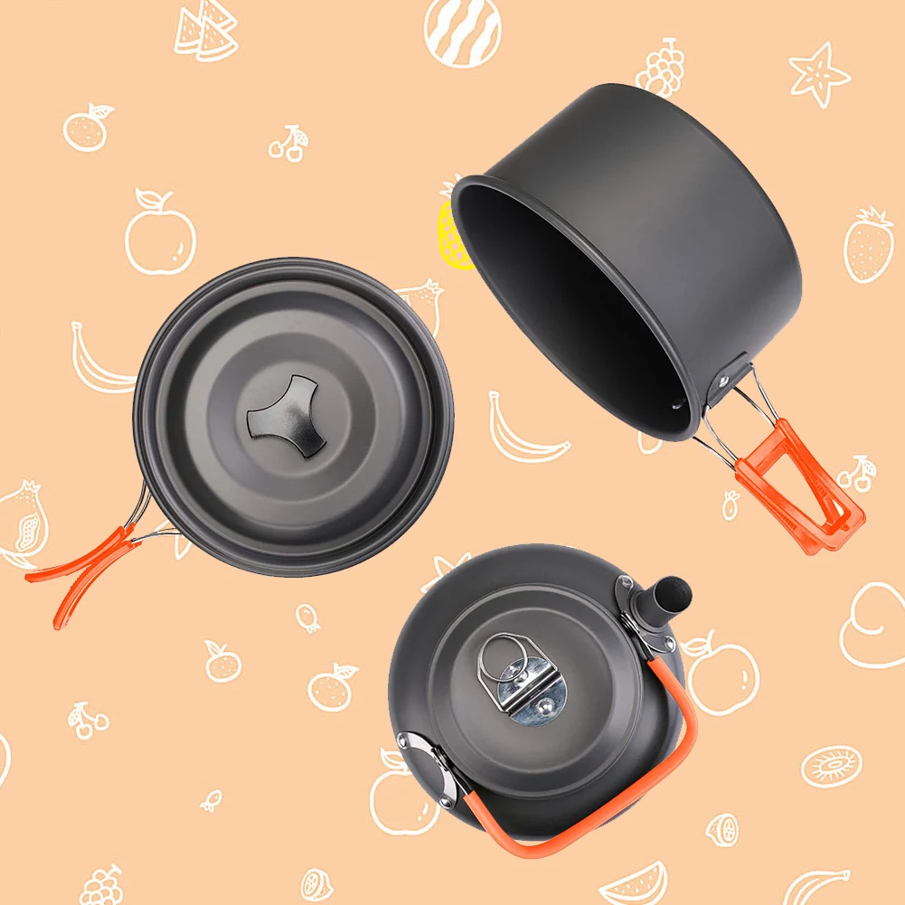 طقم أدوات طهي للتخييم، غلاية و - مراجعة Camping Lightweight Cooking Pot وسعره