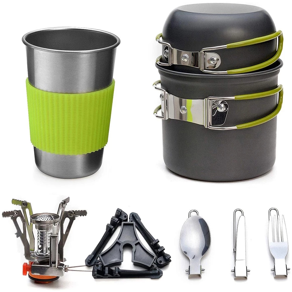طقم أواني طهي للتخييم مع موقد  - مراجعة Camping Cooking Unit وسعره